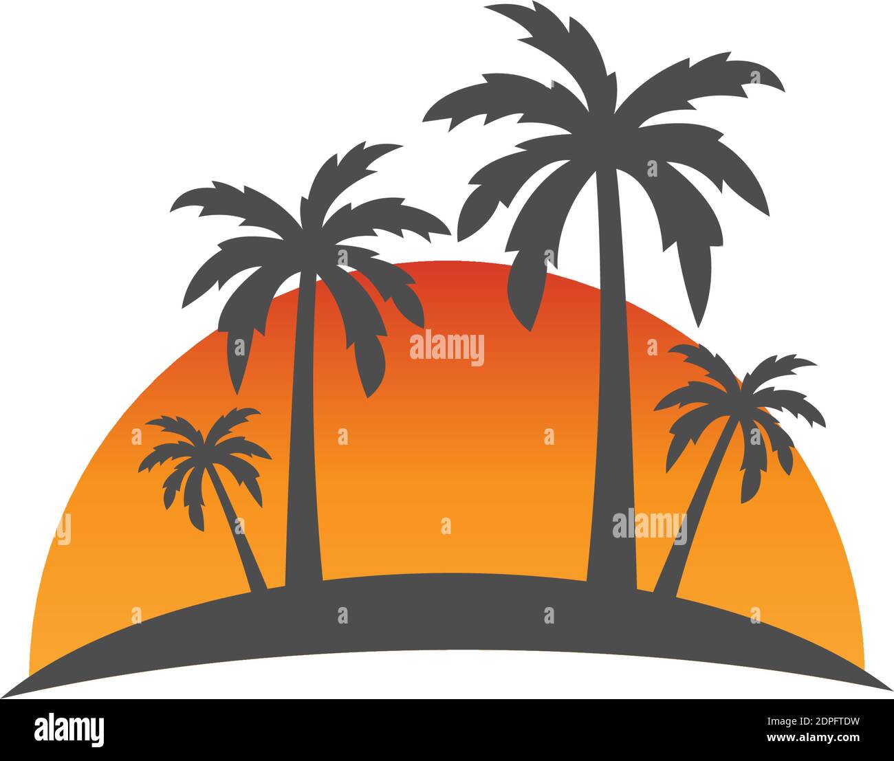 Palm tree summer logo template vector illustration Stock Vector