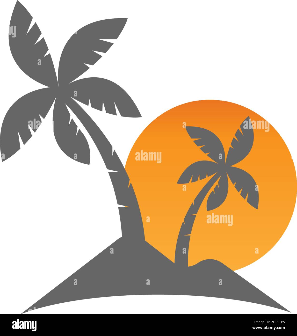 Palm tree summer logo template vector illustration Stock Vector