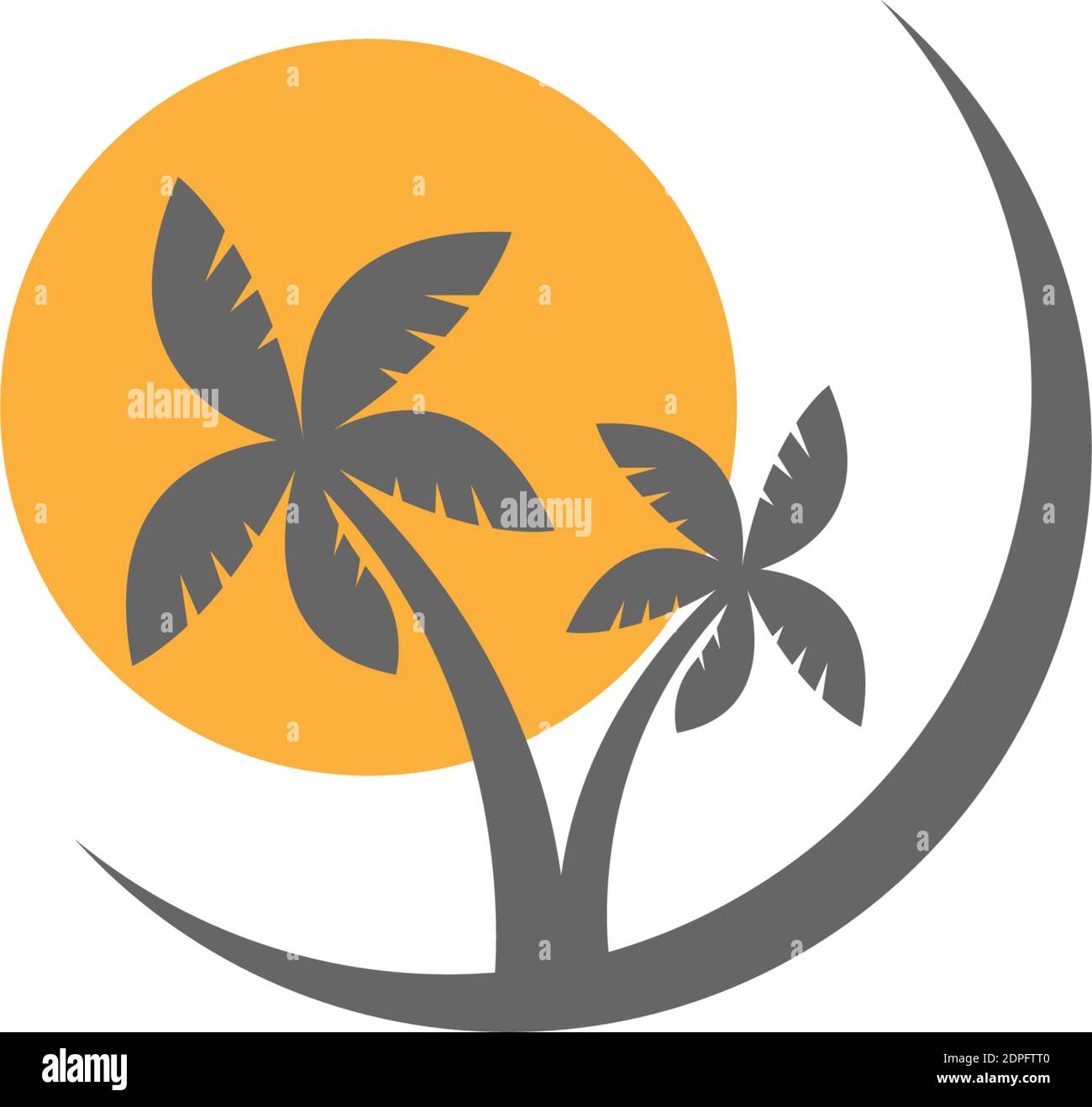 Palm tree summer logo template vector illustration Stock Vector