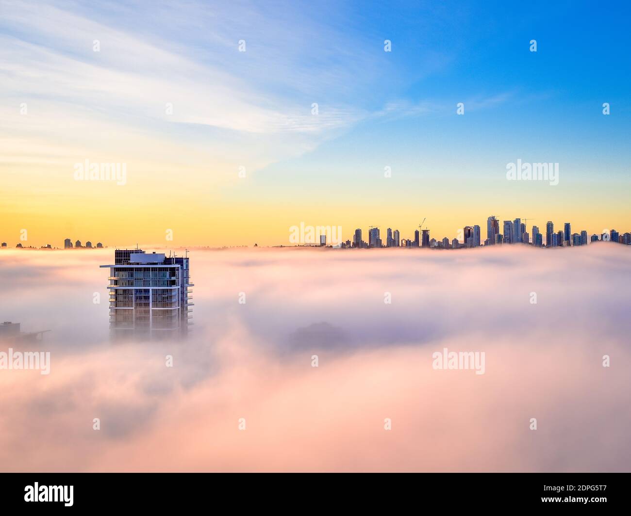 Sunrise above the cloud Stock Photo