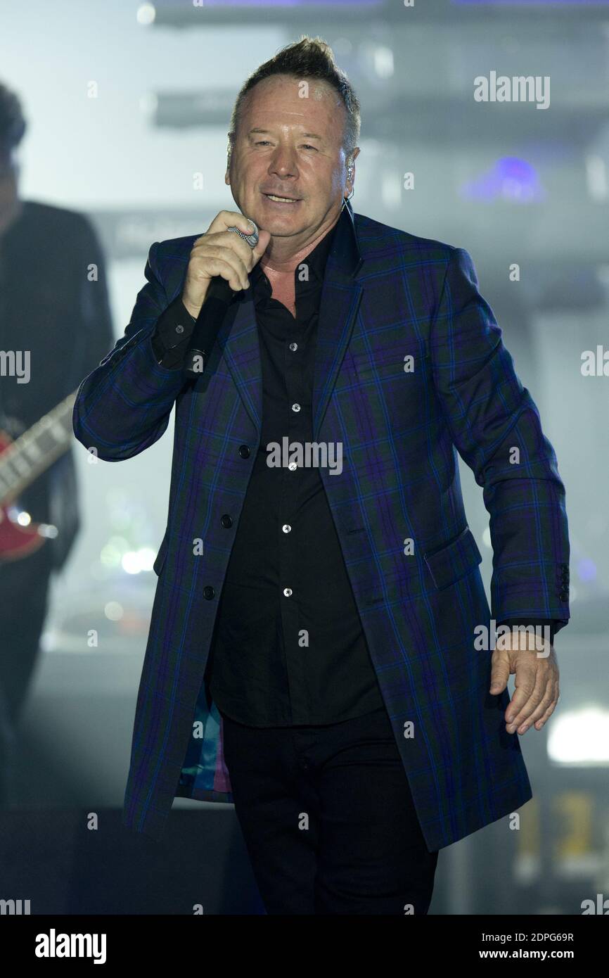 Scottish group Simple Minds, singer Jim Kerr performs at "Sporting