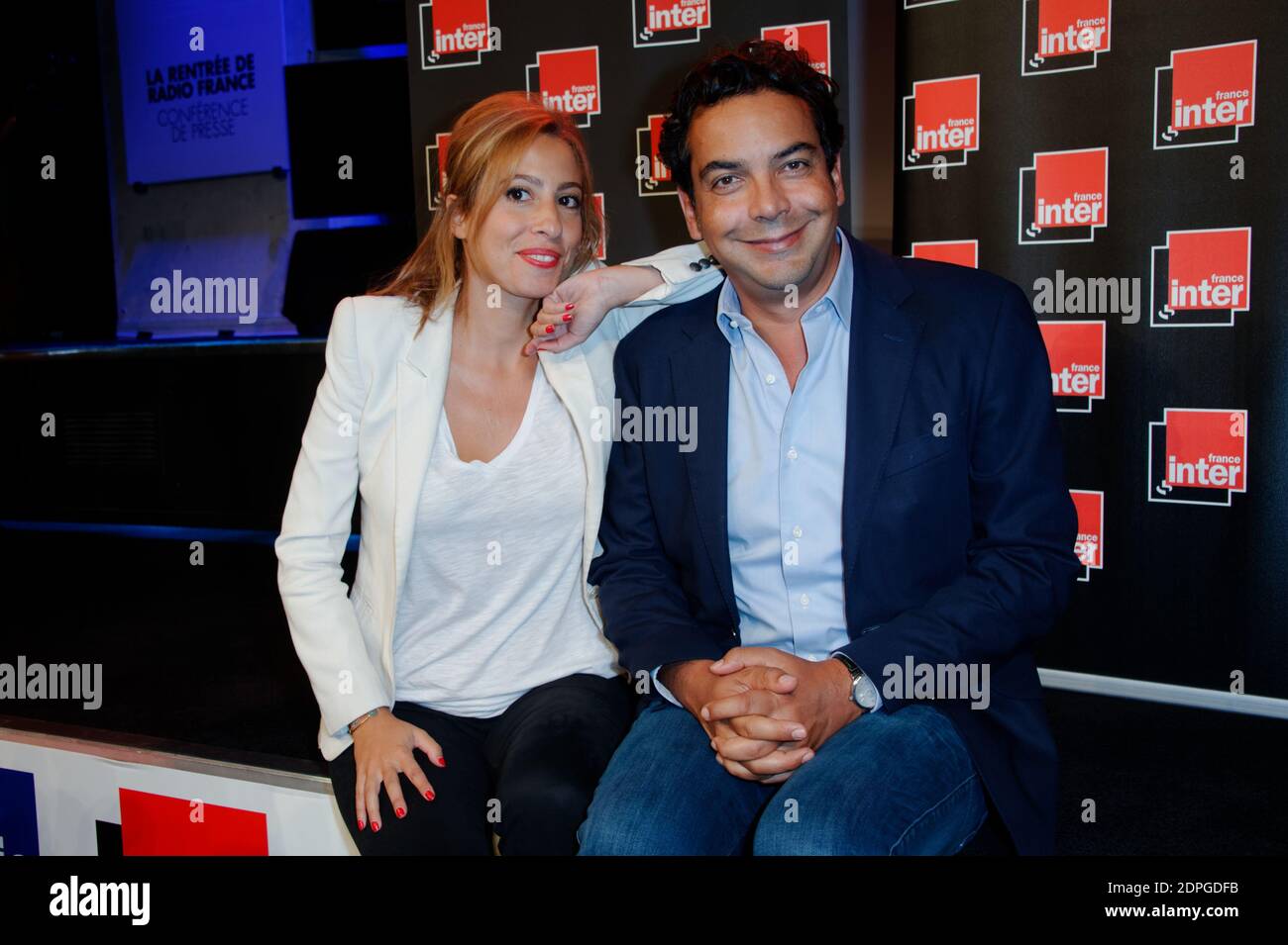 Léa Salamé, Patrick Cohen attending Radio France radio station annual press  conference in Paris, France, August 26, 2015. Photo by Alban  Wyters/ABACAPRESS.COM Stock Photo - Alamy