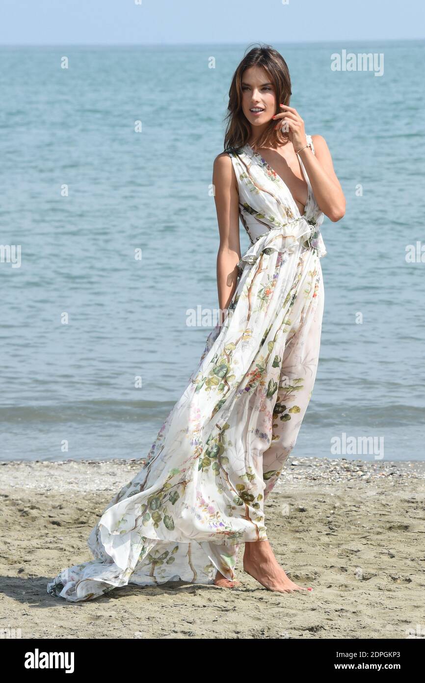 Alessandra Ambrosio attending a photocall on the Excelsior beach during