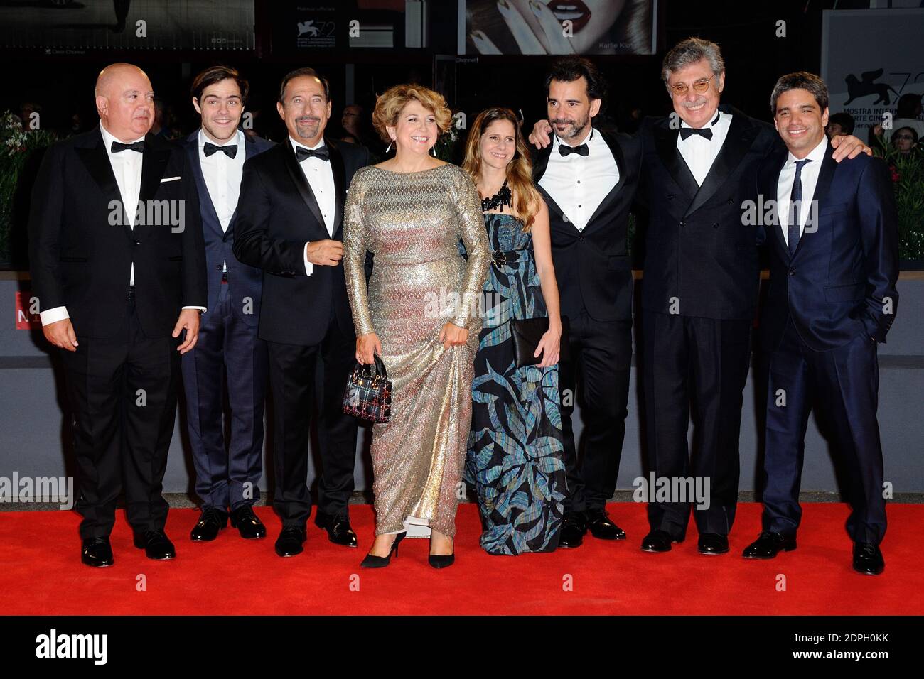 Peter Lanzani, Pablo Trapero, Guillermo Francella and cast attending the premiere for the film El Clan as part of the 72nd Venice International Film Festival (Mostra) in Venice, Italy, on September 6, 2015. Photo by Aurore Marechal/ABACAPRESS.COM Stock Photo