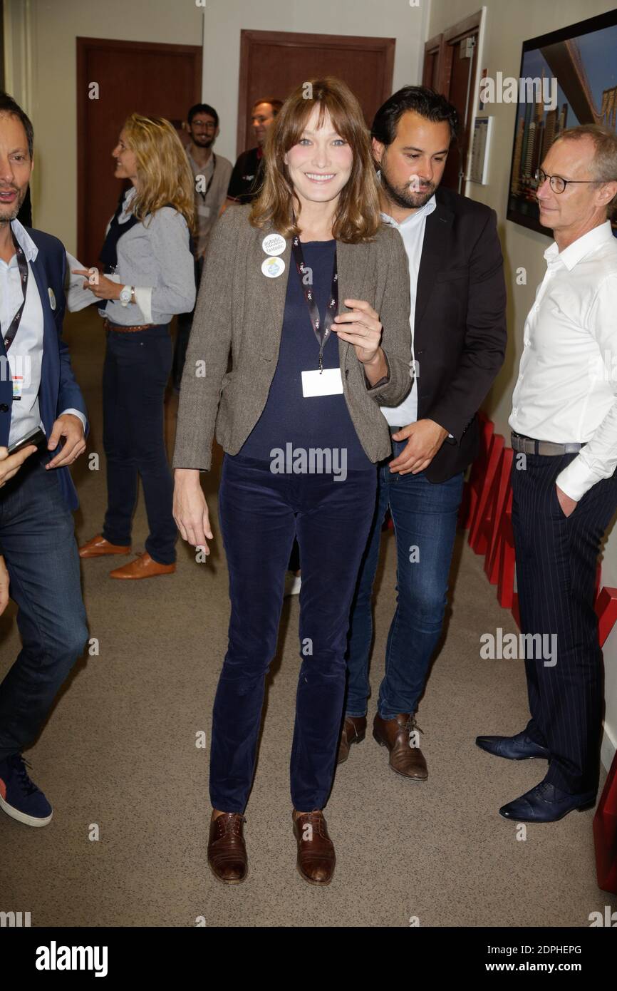 Carla Bruni attending the BGC Charity Day to honor the memory of the 658  BGC employees killed in the WTC on 9/11/2001, held in Aurel BGC  headquarters, rue Richelieu in Paris,, France