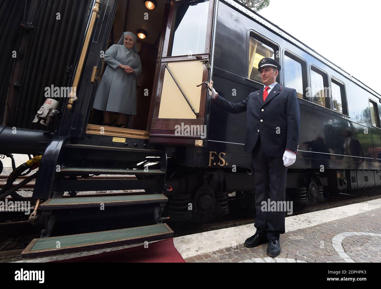 An antique train departed from the Vatican railway station on September 11,  2015 to inaugurate a weekly service to the papal summer estate in Castel  Gandolfo, which Pope Francis has opened to