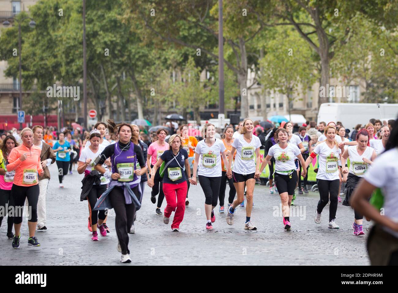 Nathalie Kosciusko Morizet (aka NKM) pictured running during La Parisienne  (a 7 kilometers run for women through Paris streets) on september 13, 2015,  in Paris, France. NKM has been running surrounded by