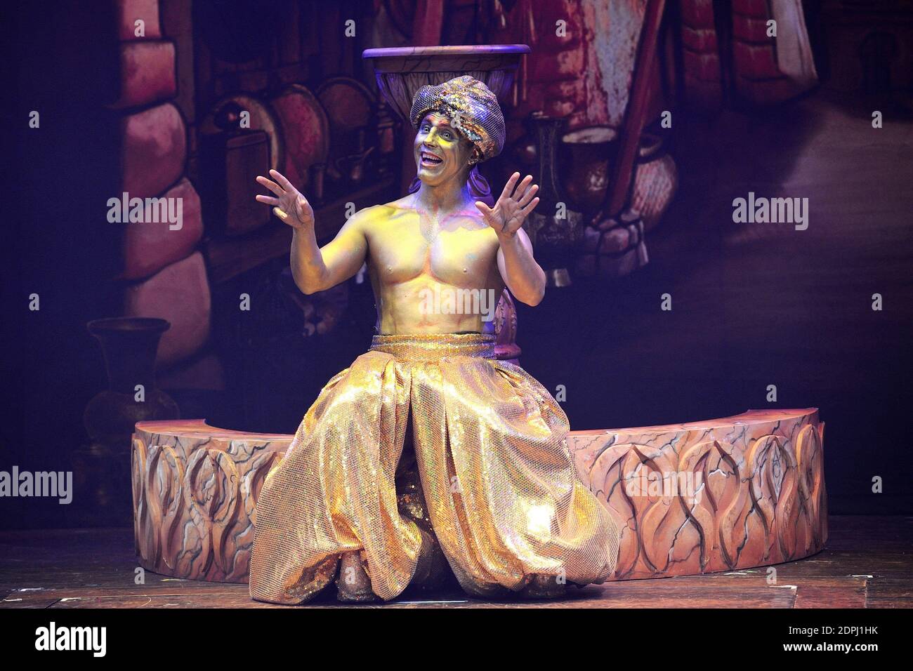 Cast of 'Aladin, Faites un Voeu' performing for the showcase preview