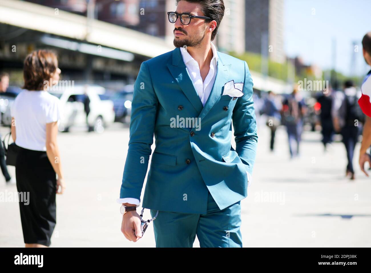 Street style, Mariano Di Vaio arriving at Tommy Hilfiger Spring Summer 2016  show held at Pier 36, in New York, USA, on September 14th, 2015. Photo by  Marie-Paola Bertrand-Hillion/ABACAPRESS.COM Stock Photo -