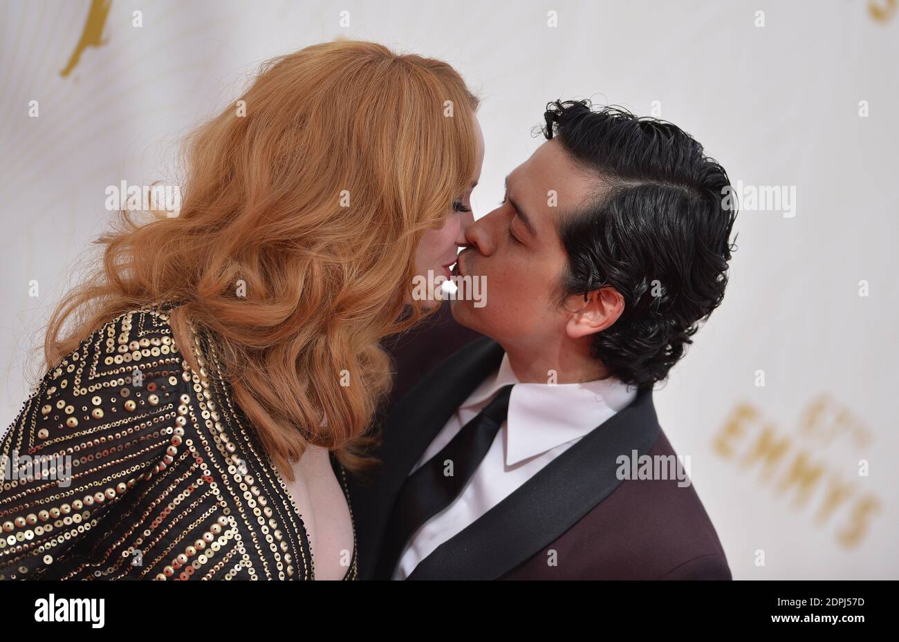 Christina Hendricks And Geoffrey Arend Attend The 67th Emmy Awards At The Microsoft Theatre On