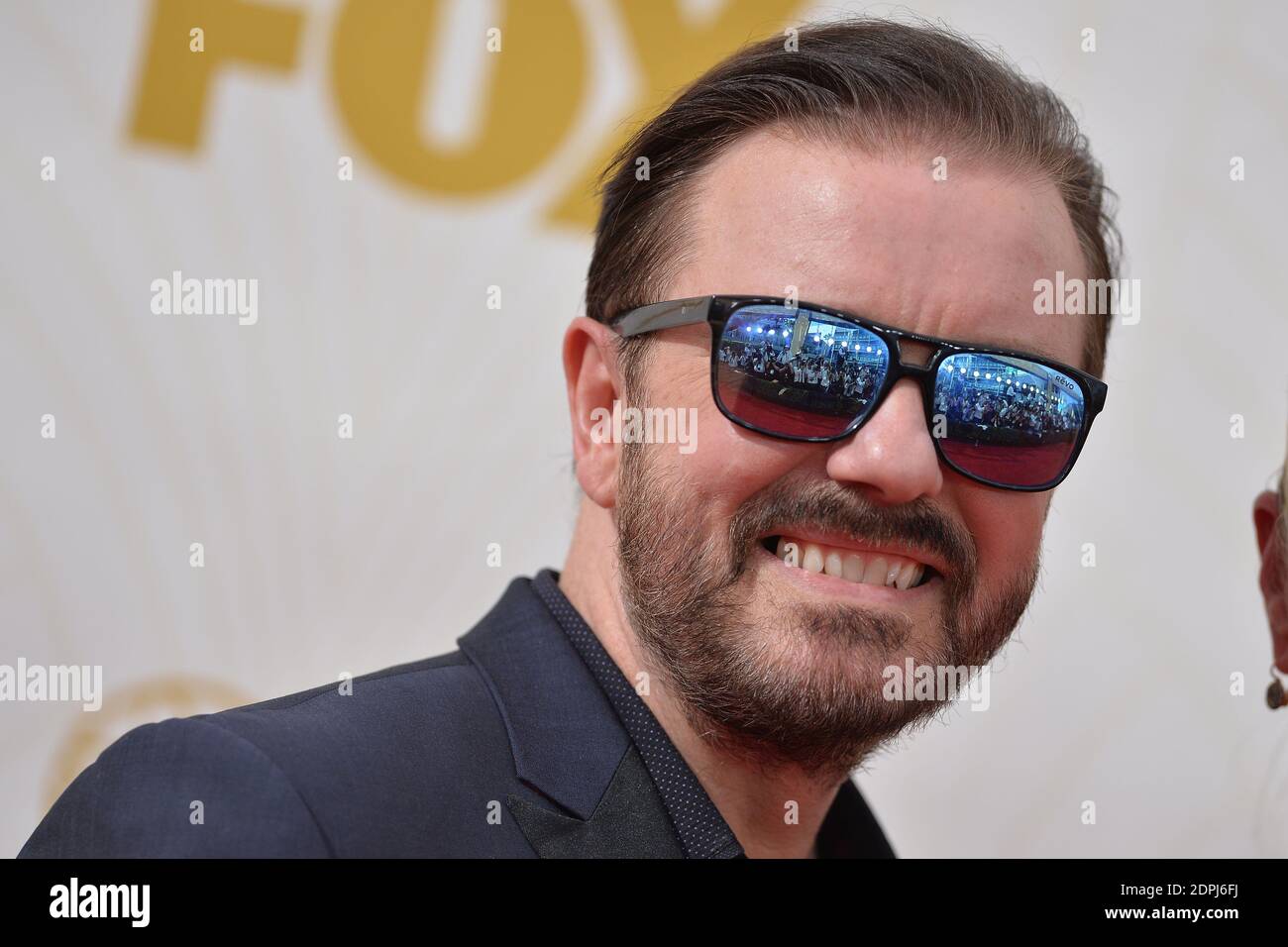 Ricky Gervais attends the 67th Emmy Awards at the Microsoft Theatre on