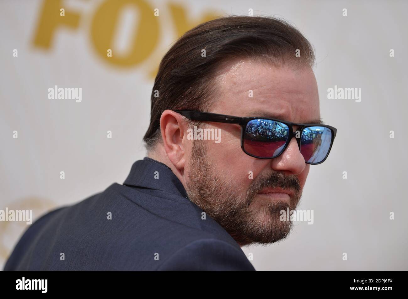 Ricky Gervais attends the 67th Emmy Awards at the Microsoft Theatre on