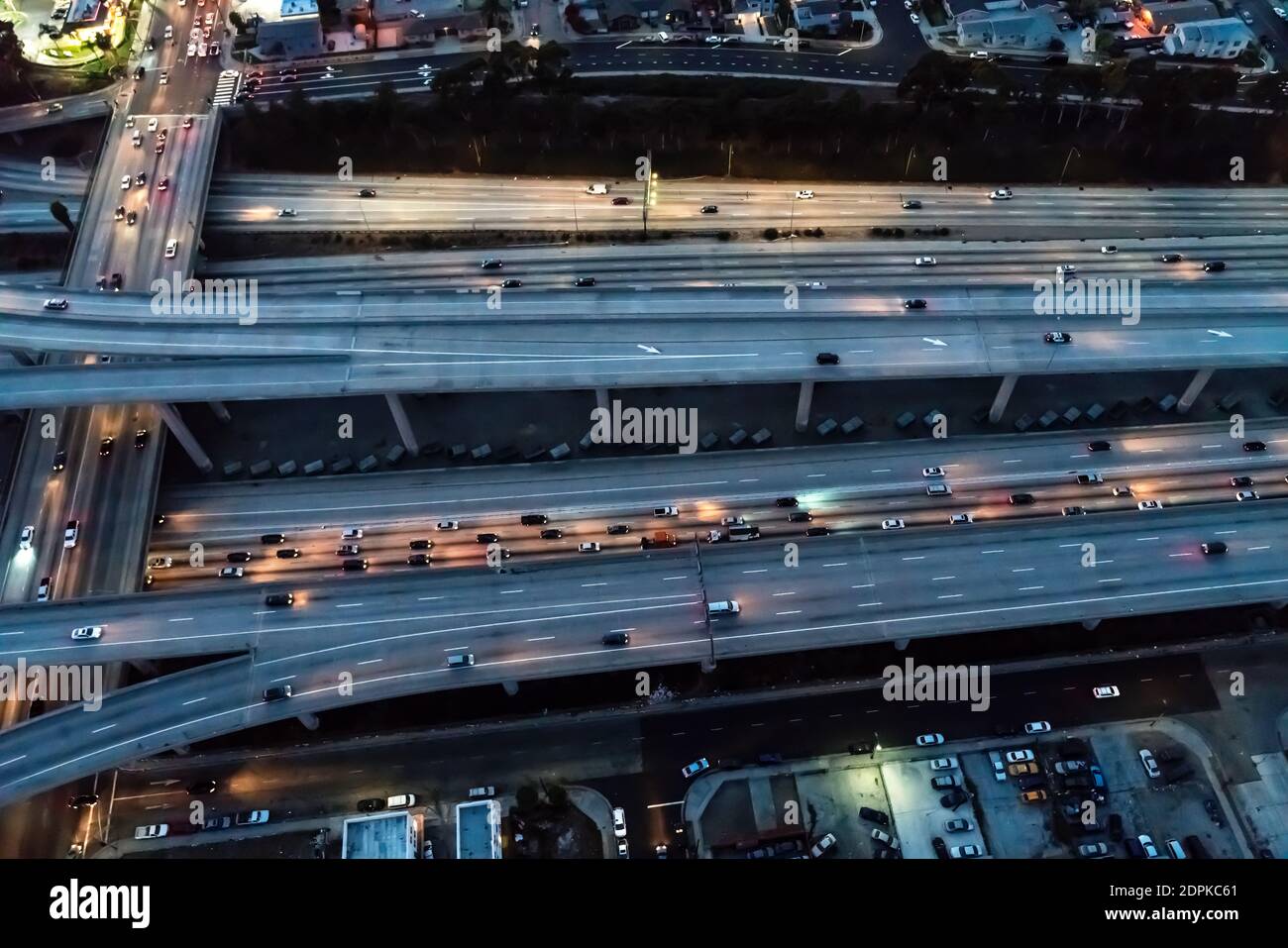 Aerial View Of Highway In City Stock Photo - Alamy