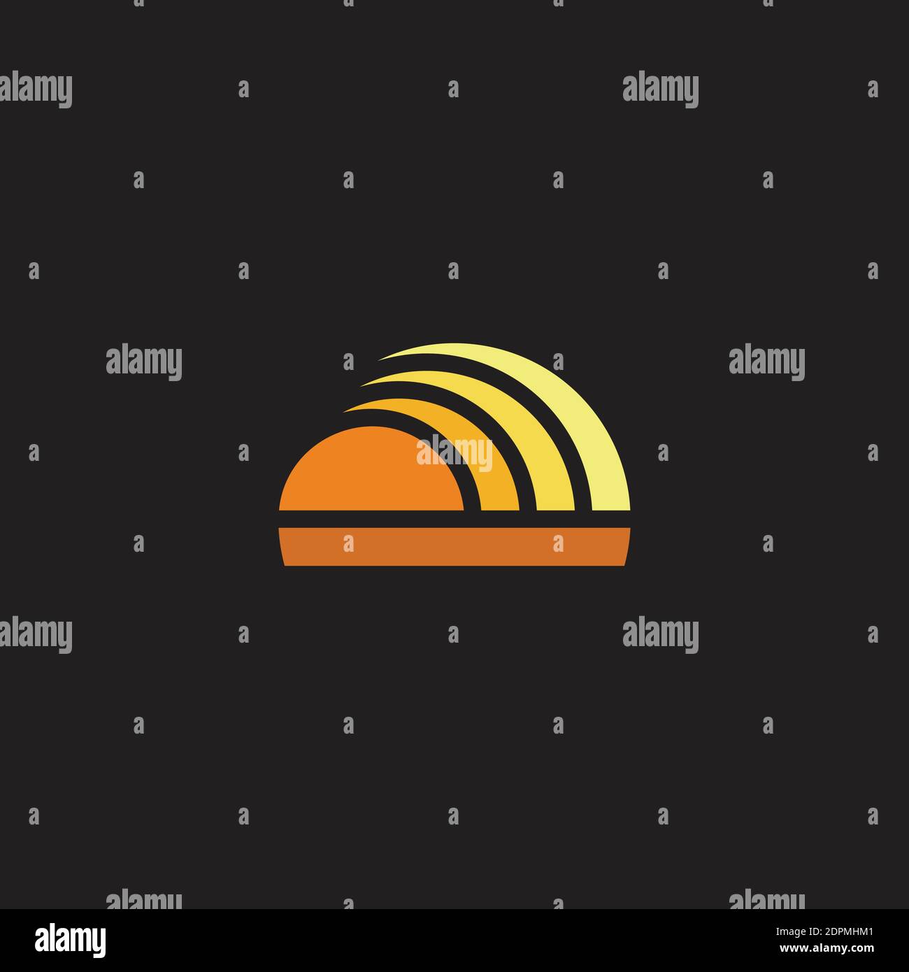 simple geometric sun gradient design logo vector Stock Vector