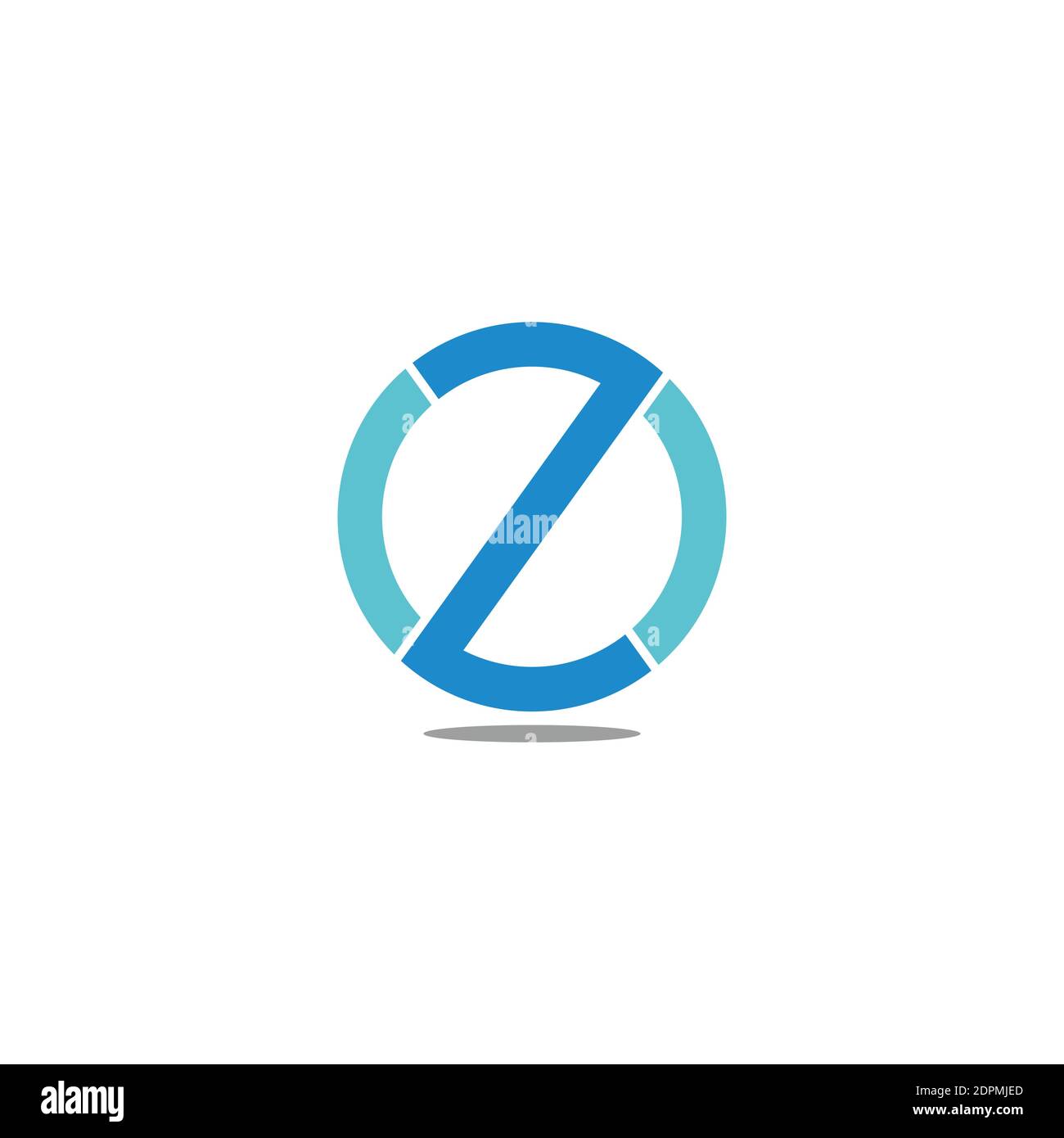 letter oz circle geometric simple design logo vector Stock Vector