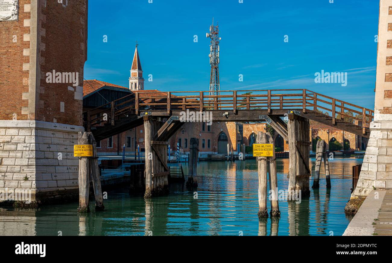 Entry To The Military Restricted Area In Venice Stock Photo