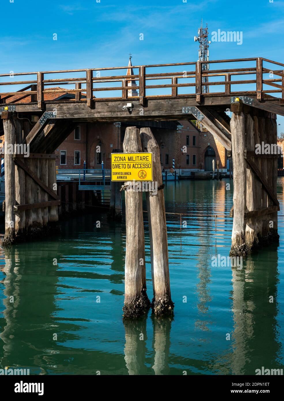 Entry To The Military Restricted Area In Venice Stock Photo