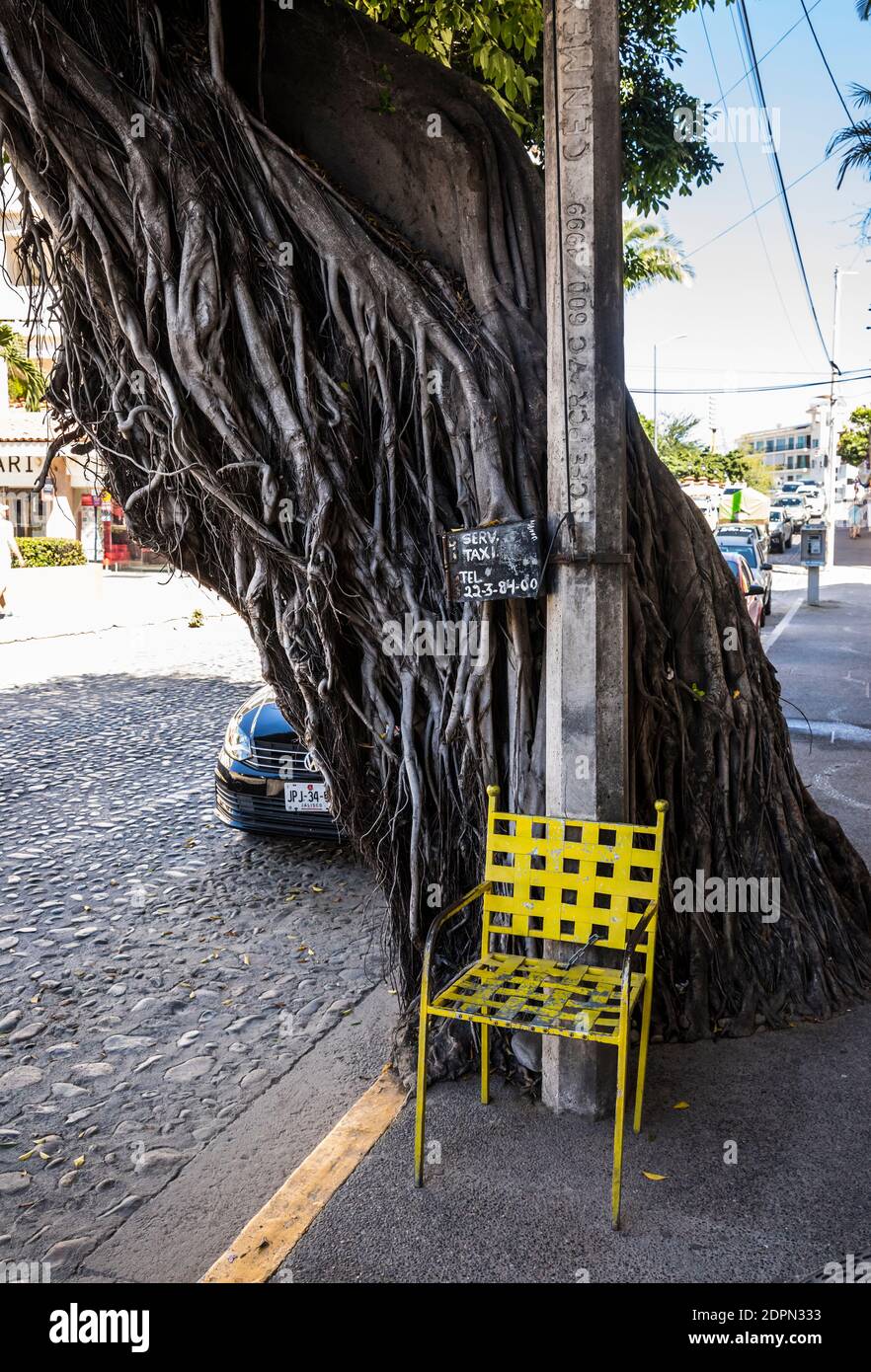 A chair on the street in Puerto Vallarta, Mexico Stock Photo Alamy