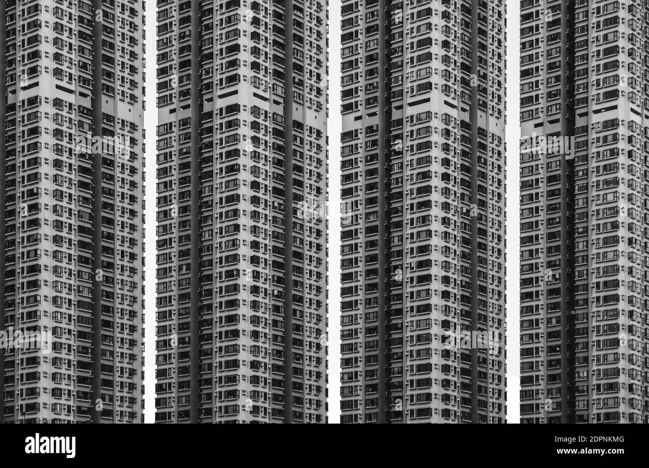 Hong kong high rise buildings Black and White Stock Photos & Images - Alamy
