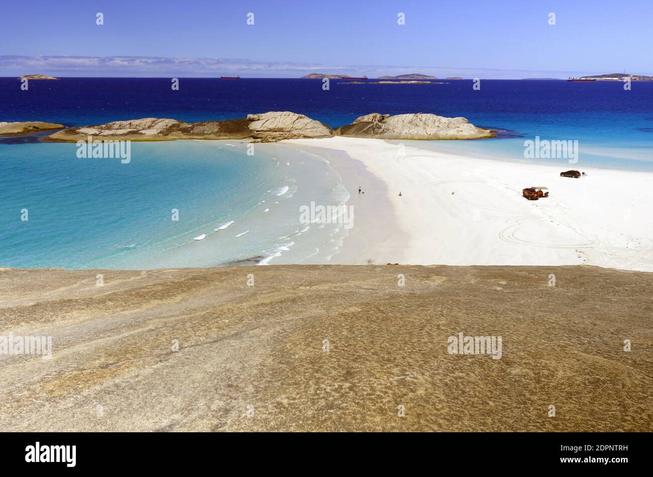 View over beaches and bays from Wiley Head, Esperance, Western Australia. No MR Stock Photo