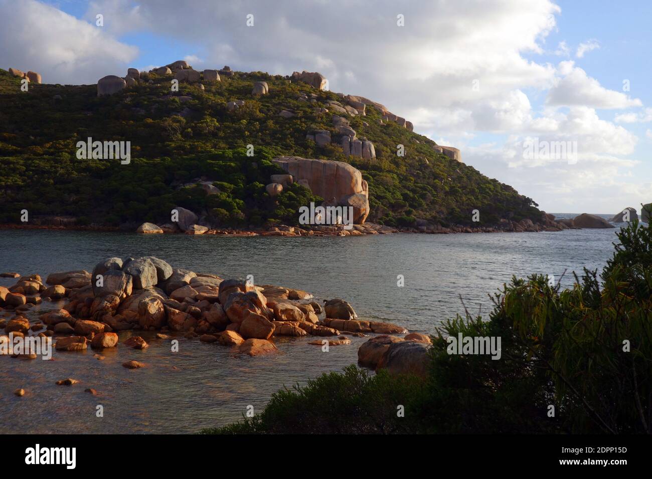 Evening light over Waychinicup Inlet, near Albany, Western Australia Stock Photo