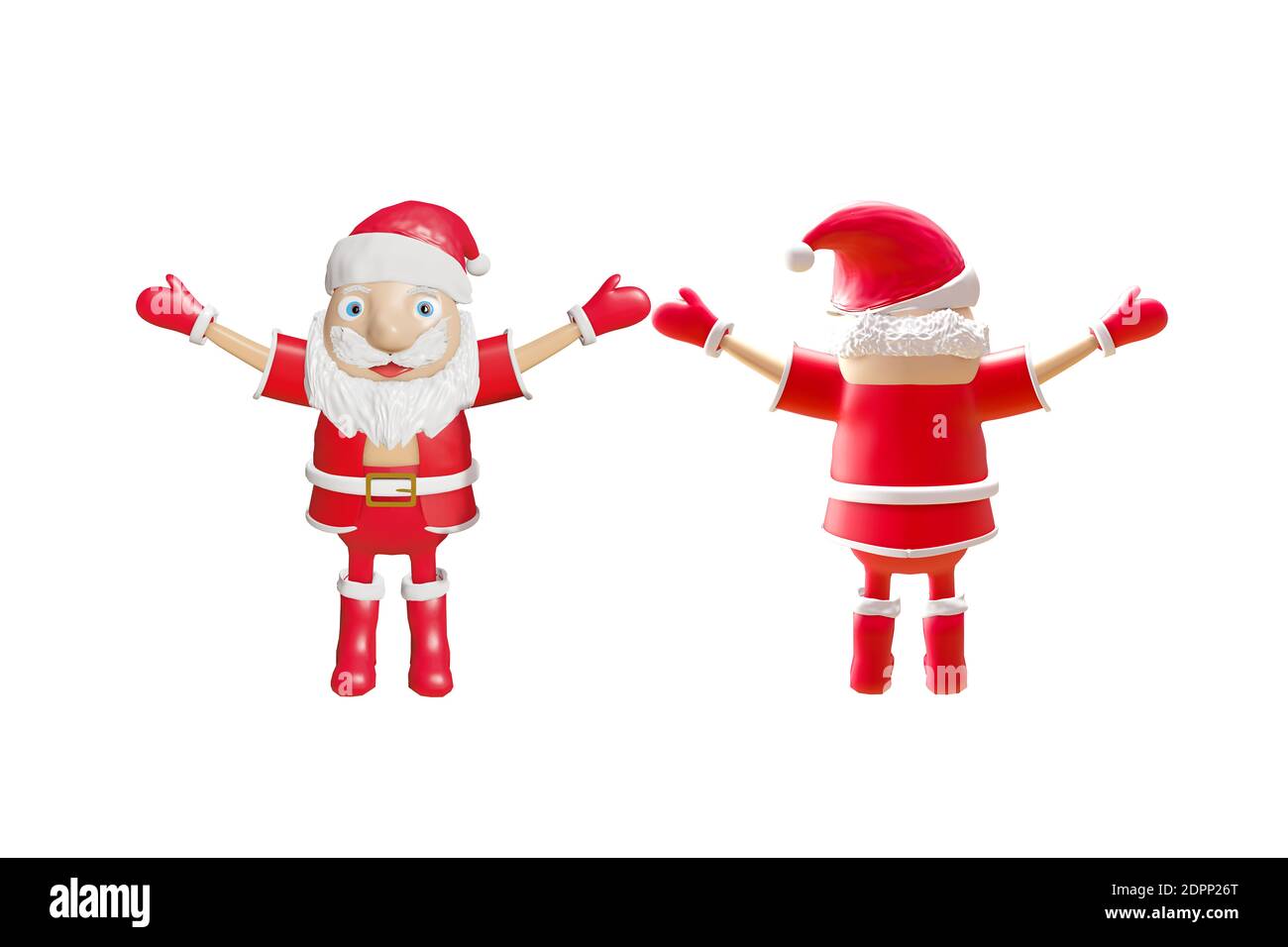 3d model of Santa Claus, happy Christmas icon ,decorations for Christmas  greetings card, web, advert. Kind model, symbol isolated on white  background Stock Photo - Alamy
