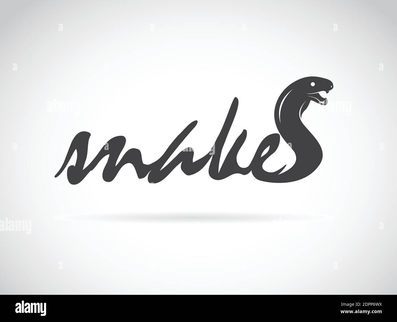 Vector design snake is text on a white background. Easy editable layered vector illustration. Wild Animals. Stock Vector