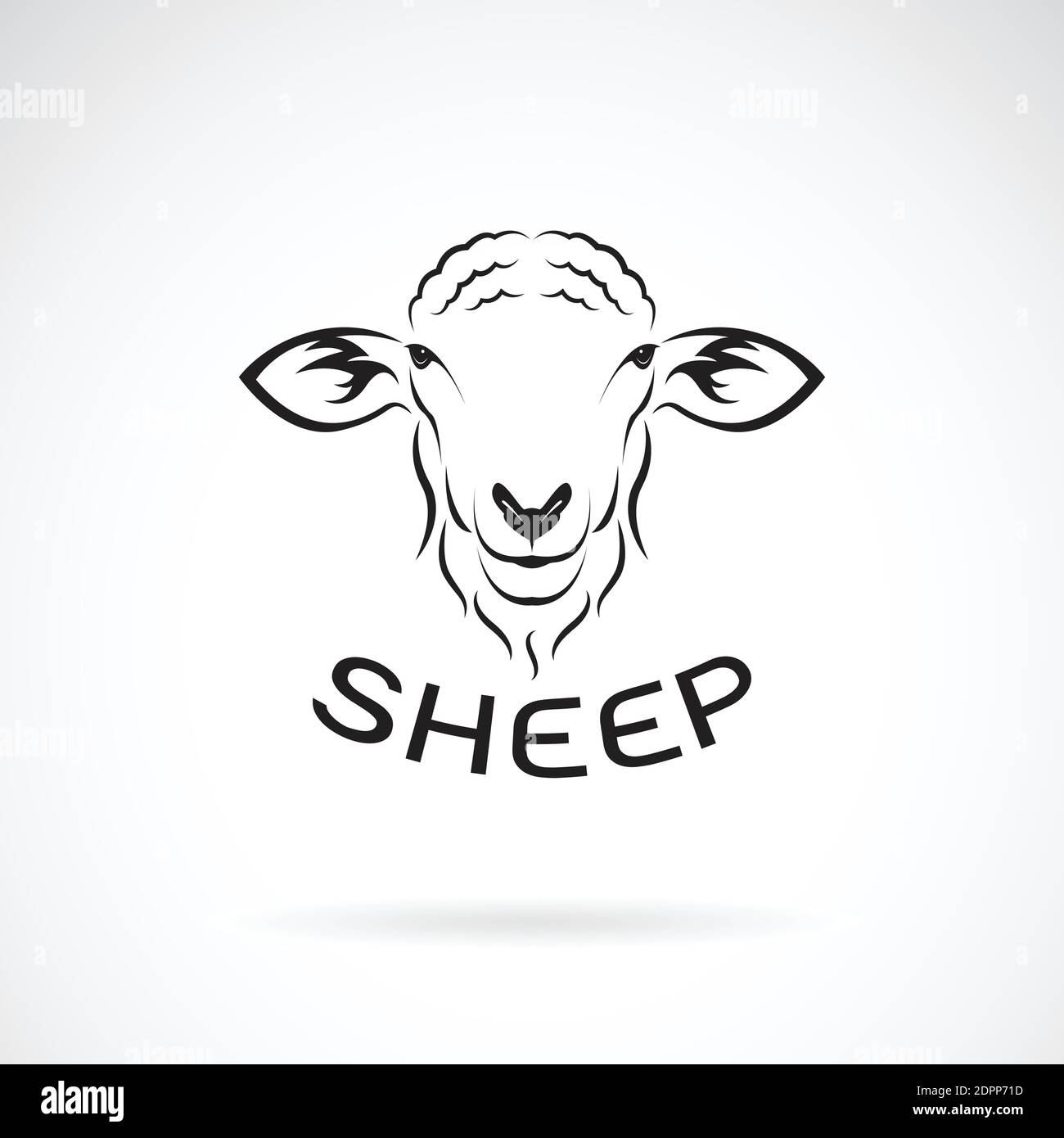 Vector of sheep head design on white background. Wild Animals. Easy editable layered vector illustration. Stock Vector