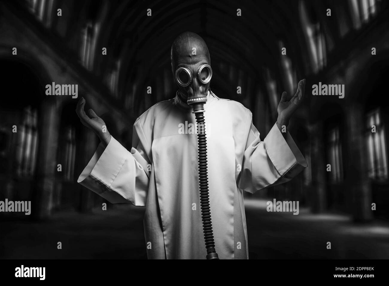 Wearing gas mask Black and White Stock Photos & Images - Alamy
