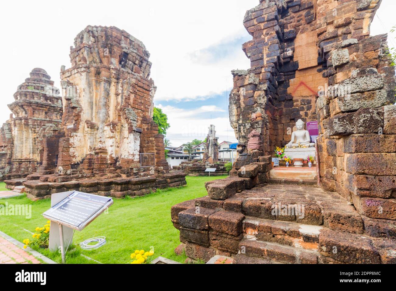 Wat Kamphaeng Laeng are a series of ancient Khmer temples in Phetchaburi, Thailand Stock Photo