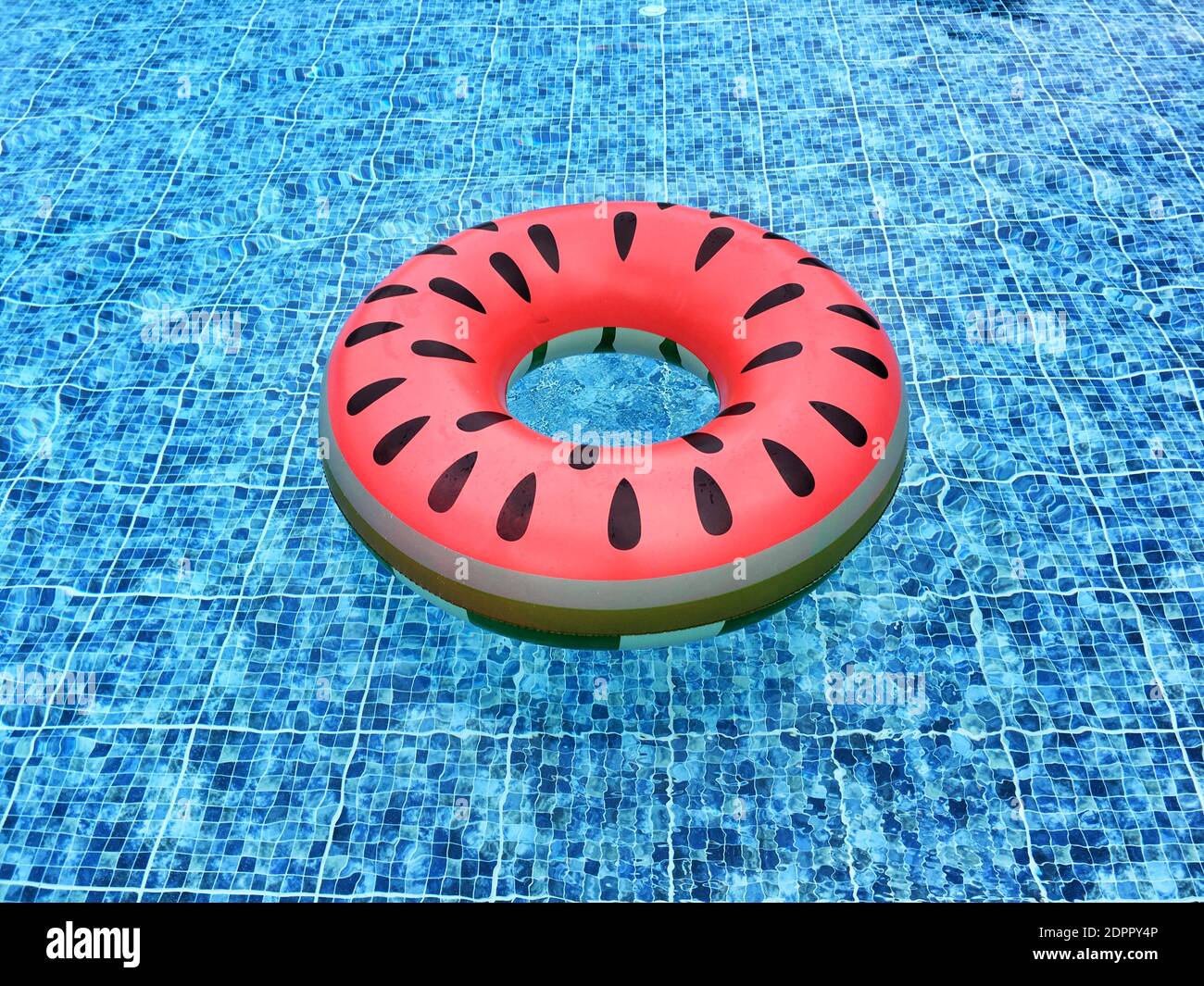 Inflatable Ring Floating On Swimming Pool Stock Photo Alamy