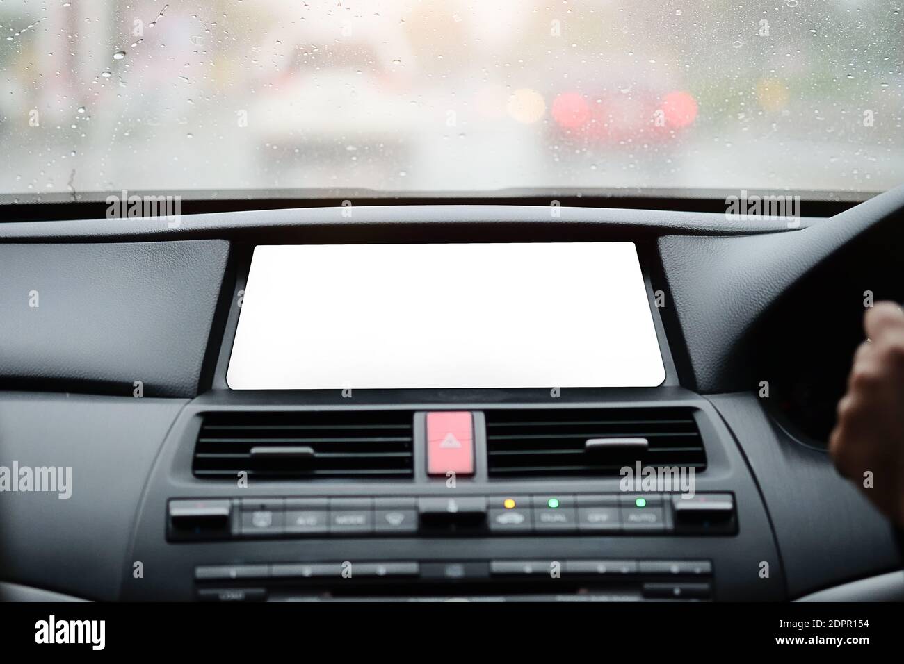 Blank Device Screen In Car Stock Photo Alamy