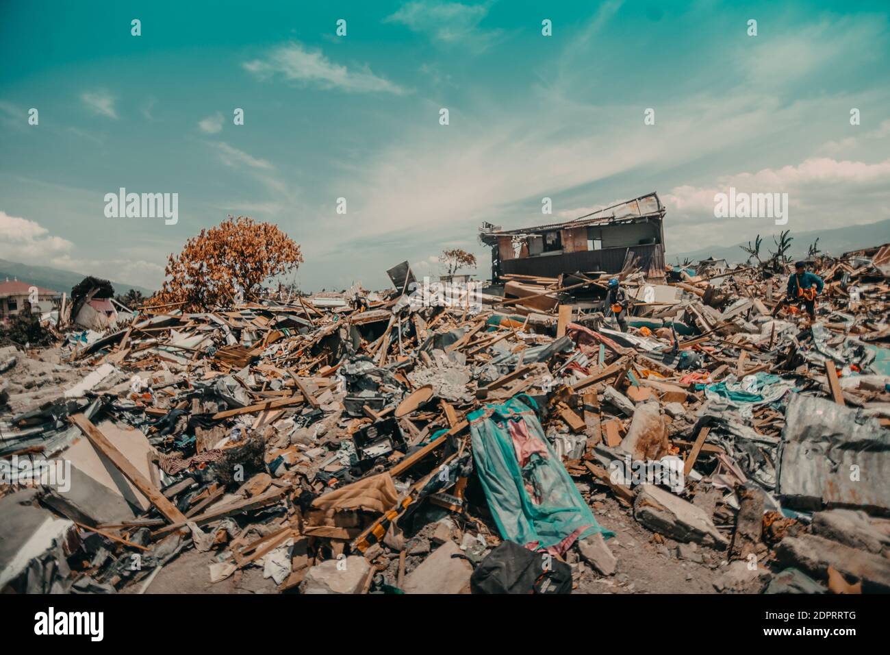 Destruction After Natural Disaster Stock Photo