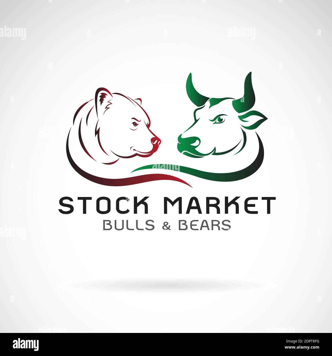 Bear bull trading logo Royalty Free Vector Image