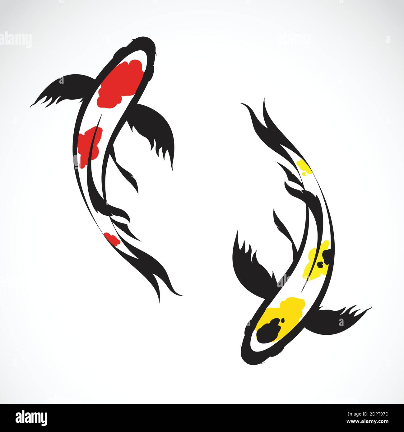 Vector of carp koi on white background. Easy editable layered vector illustration. Wild Animals. Stock Vector
