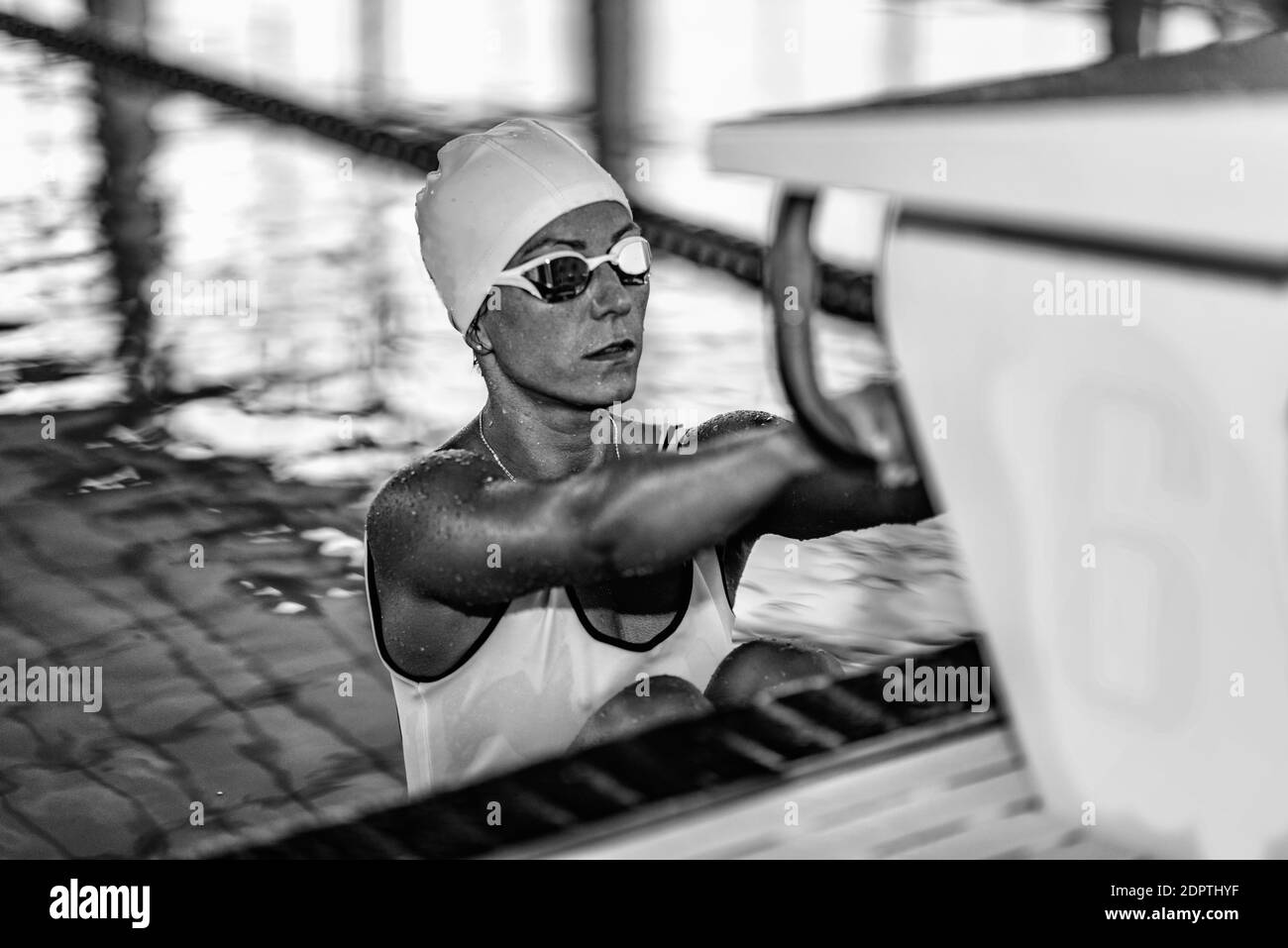 Swimming competition Black and White Stock Photos & Images - Alamy