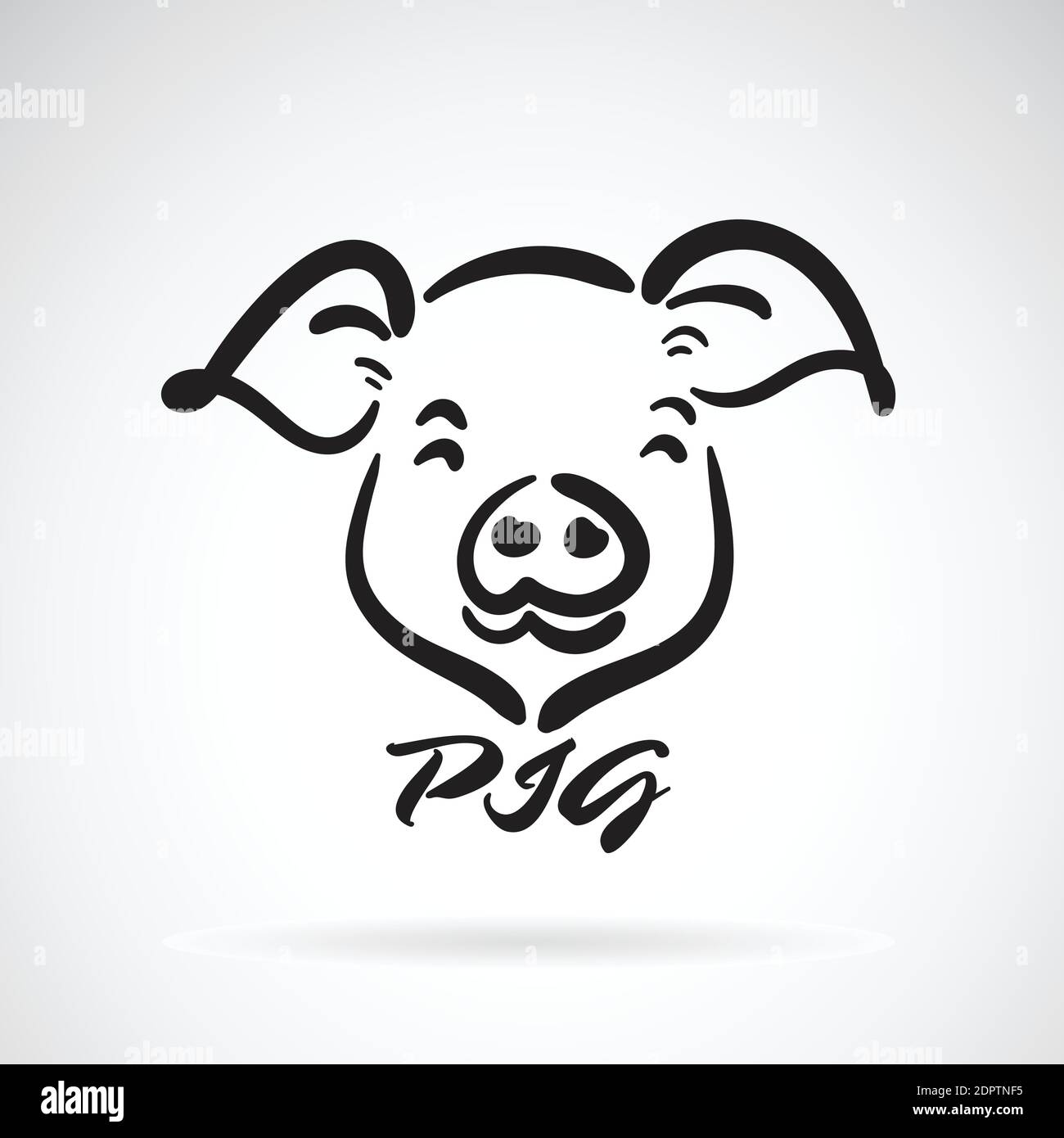 Vector of a pigs head design on a white background. Farm animals. Pig logo or icon. Easy editable layered vector illustration. Stock Vector