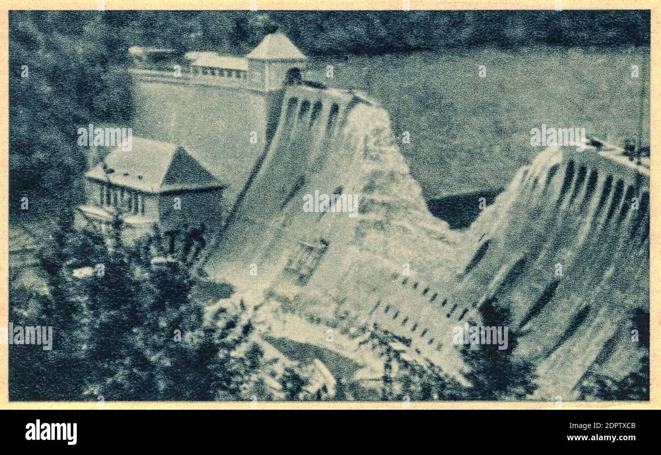 GERMANY - MAY 17, 1943: Mohne Dam after the attack Stock Photo