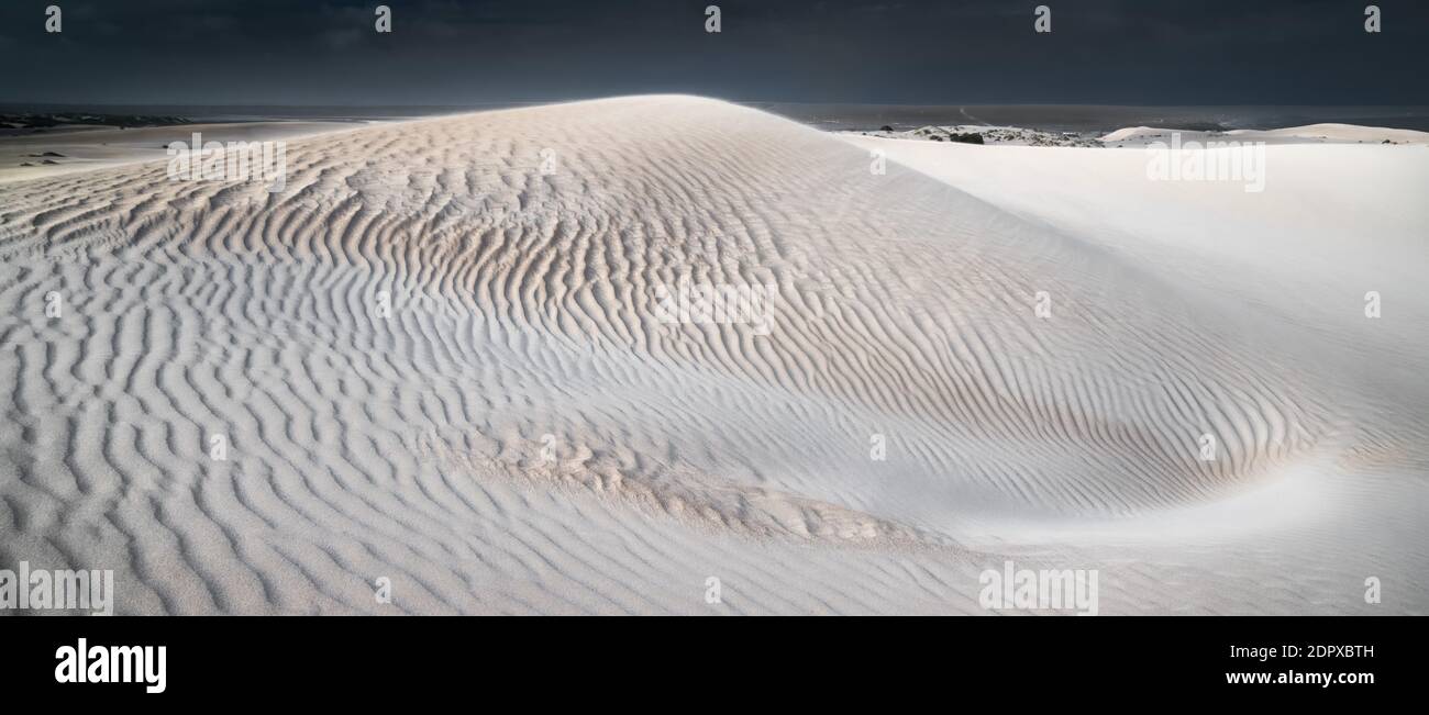 Scenic View Of Desert Land During Winter Stock Photo