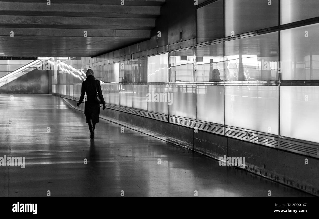 Woman bridge rear view Black and White Stock Photos & Images - Alamy
