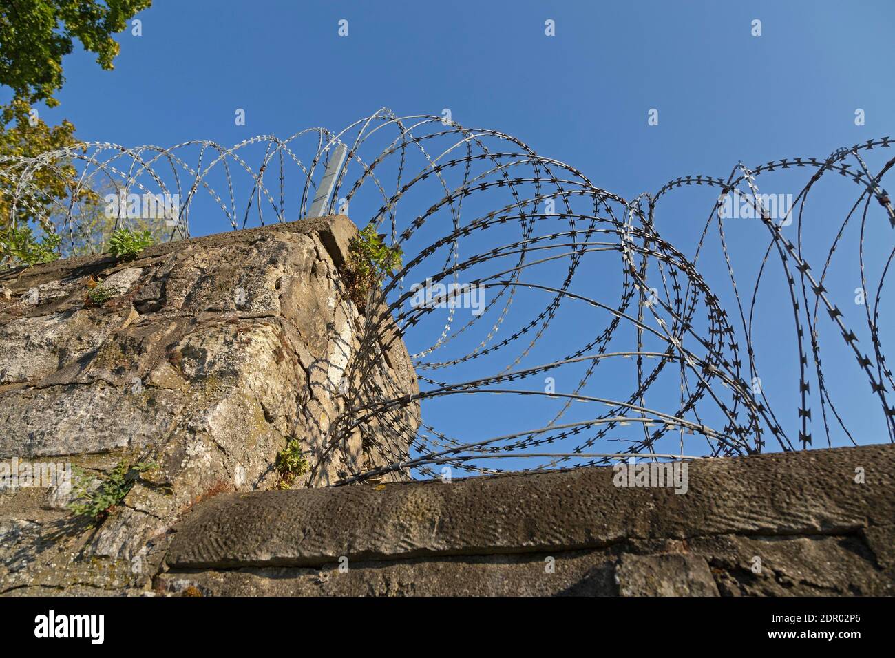 NATO wire for the security of the prison in Hildesheim, Lower Saxony, Germany Stock Photo