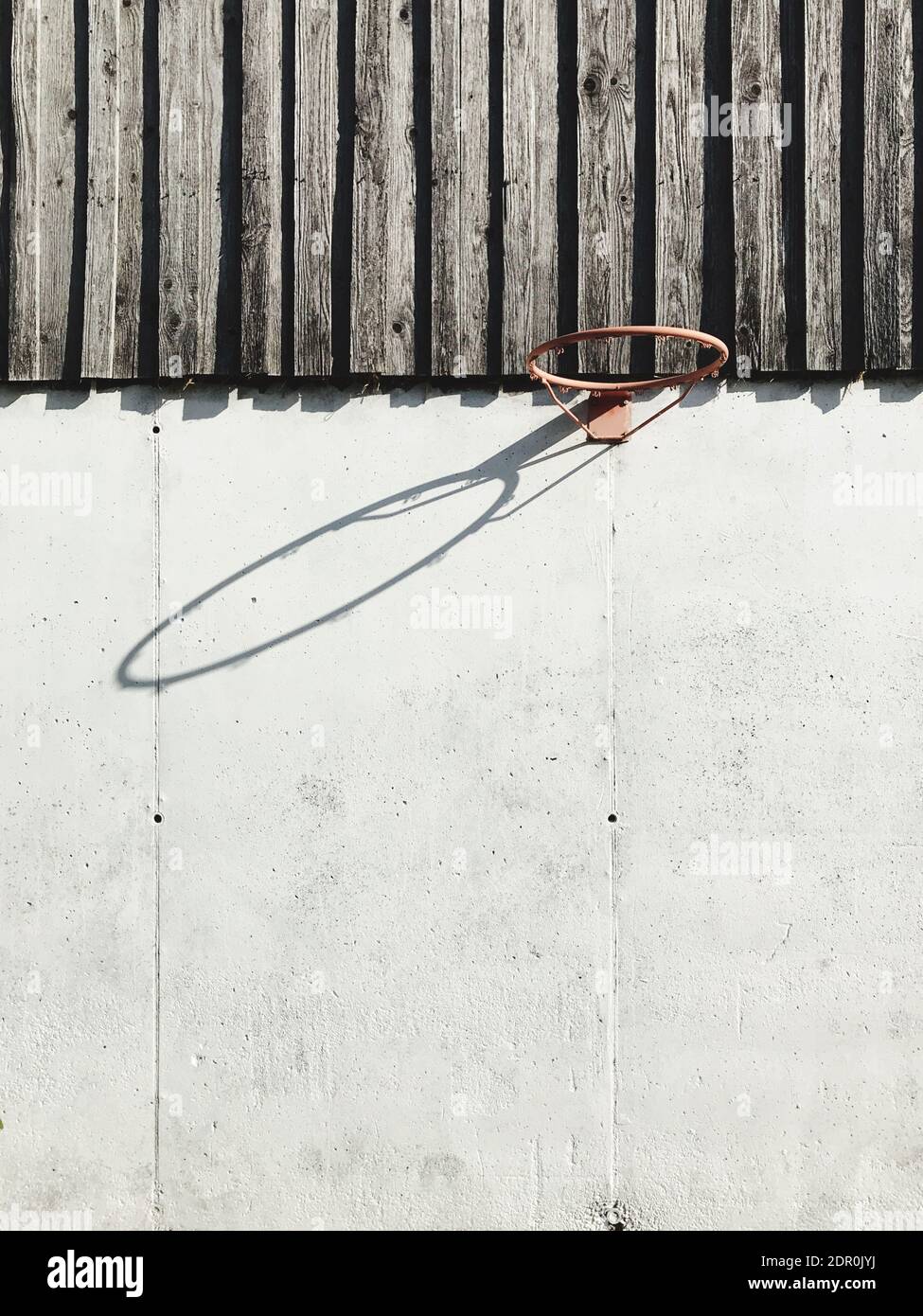 Basketball Hoop Against Wall Stock Photo Alamy
