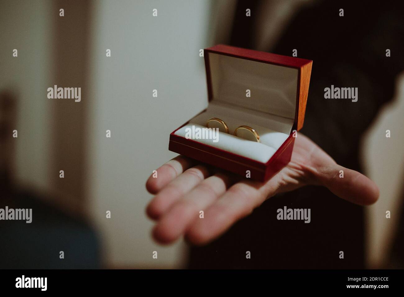 Groom With Wedding Rings. / Novio Con Anillos De Boda Stock Photo