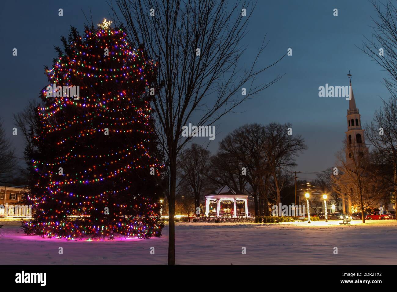 Christmas Lights On Church High Resolution Stock Photography and Images Alamy