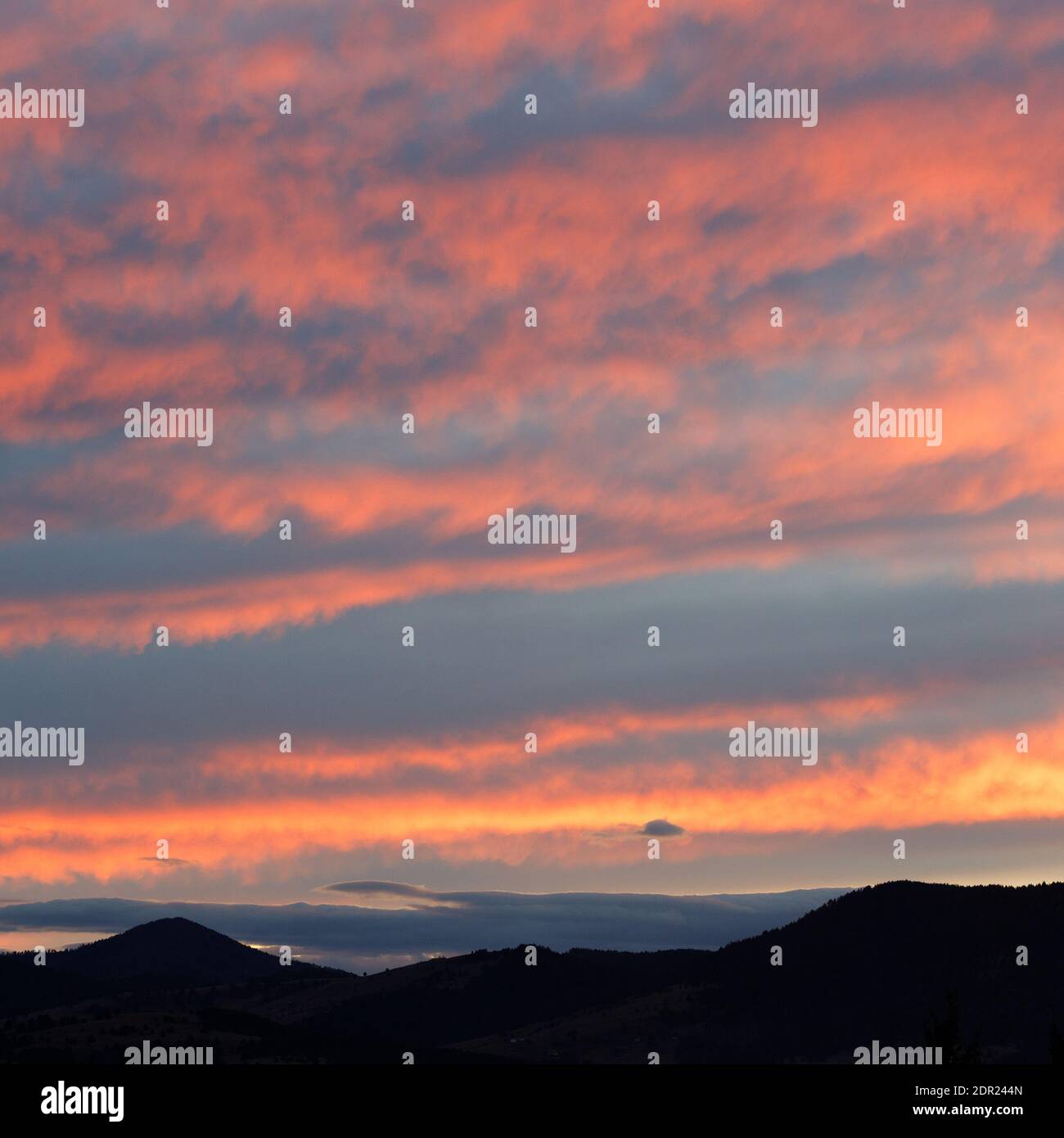 Beautiful pastel sunset sky and clouds Stock Photo