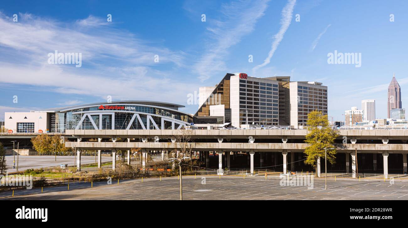 Wide view of The CNN building Stock Photo