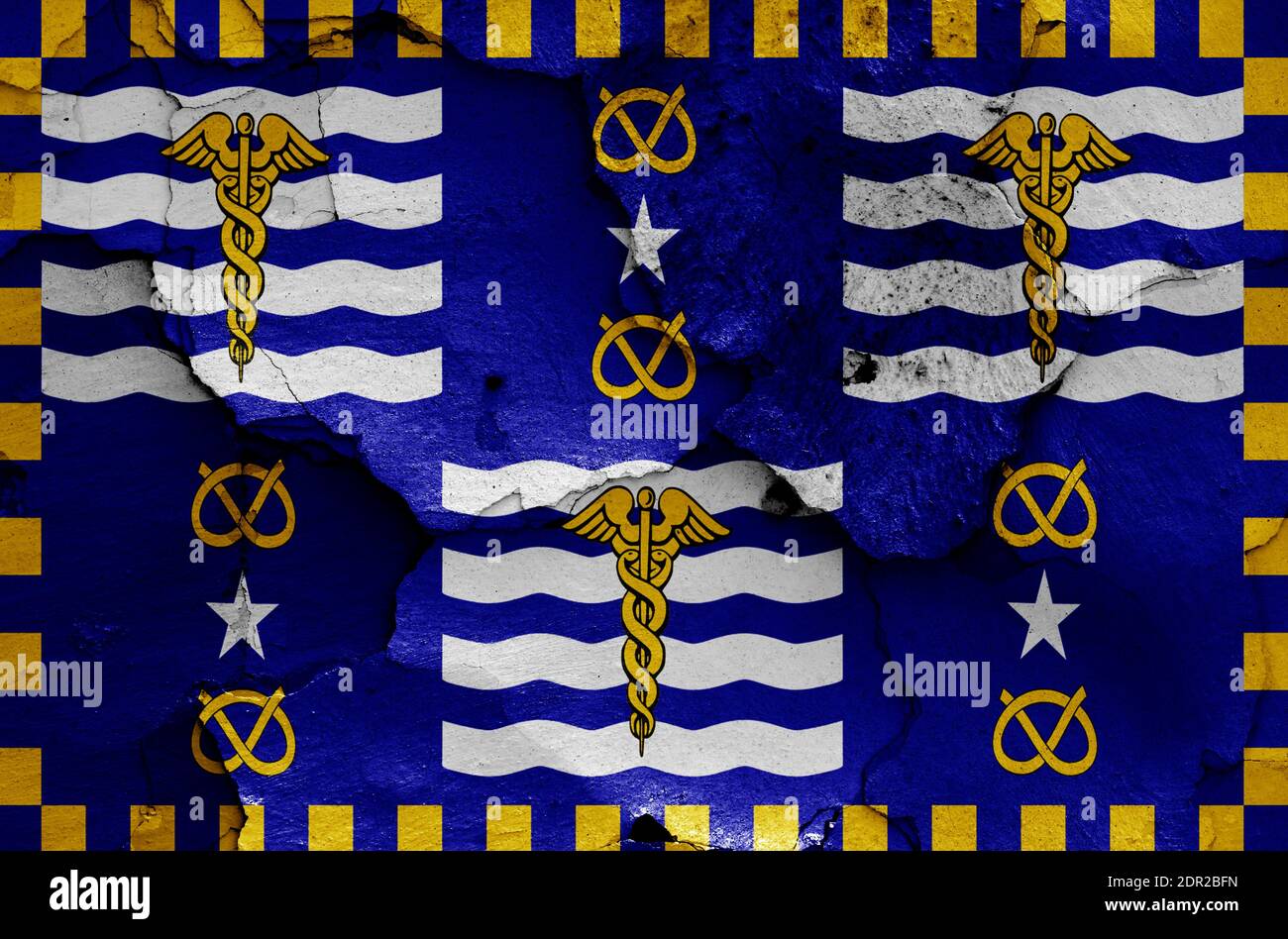 flag of Brisbane painted on cracked wall Stock Photo Alamy