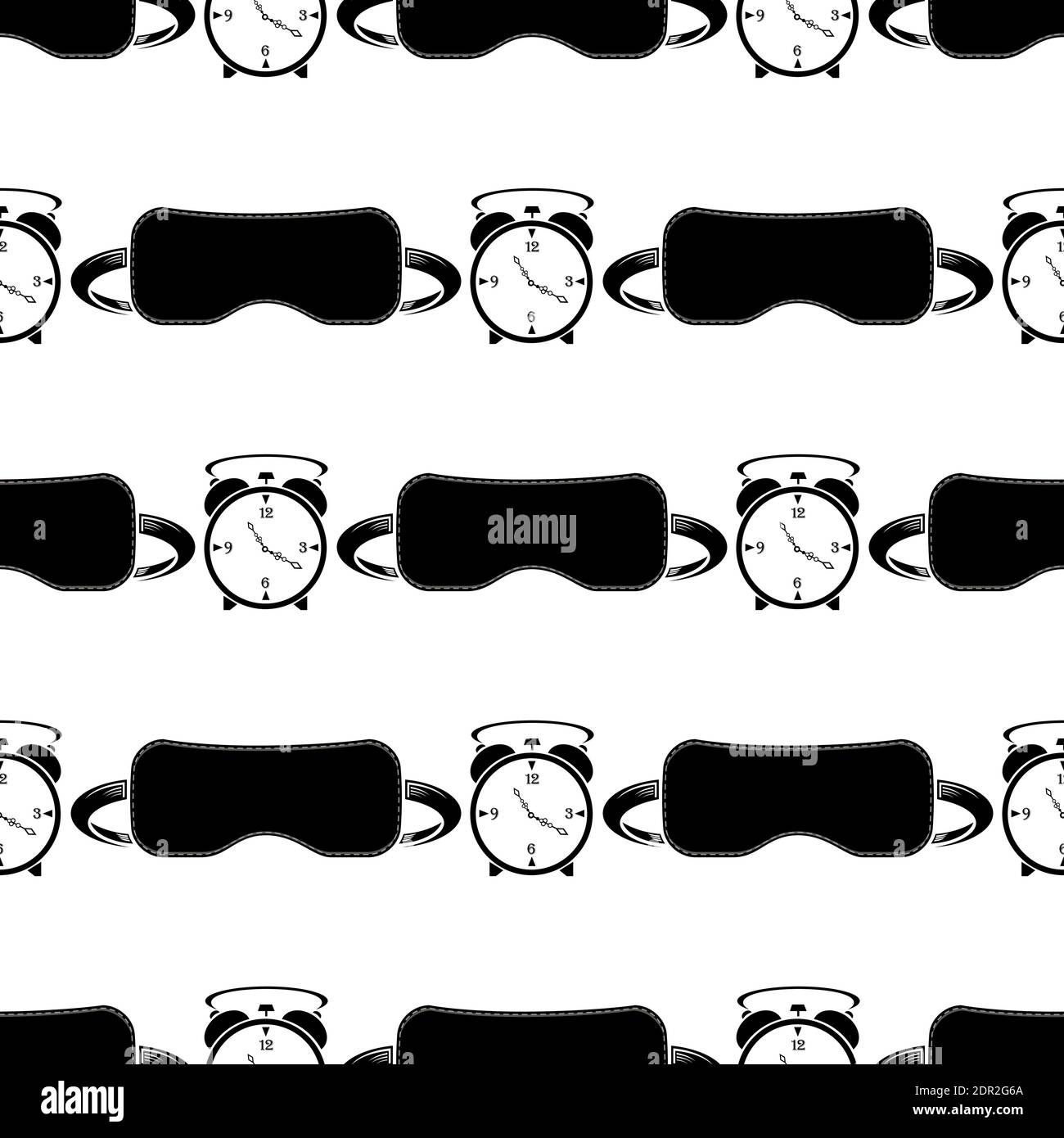 Sleep Mask Icon Seamless Pattern Isolated on White Background Stock Vector