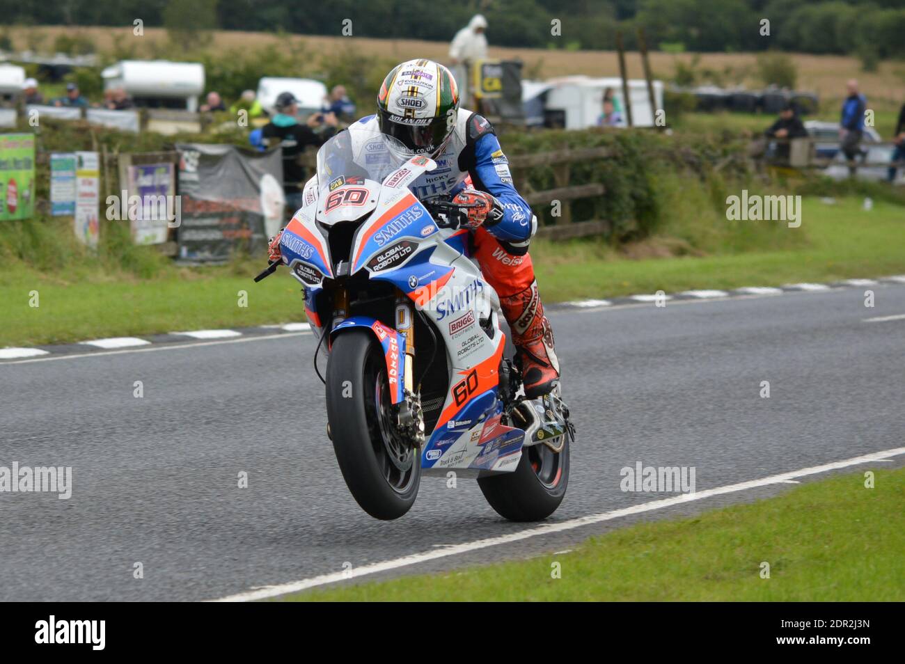 Peter Hickman on the Smith's Racing BMW Superbike at the Ulster Grand Prix 2019 Stock Photo