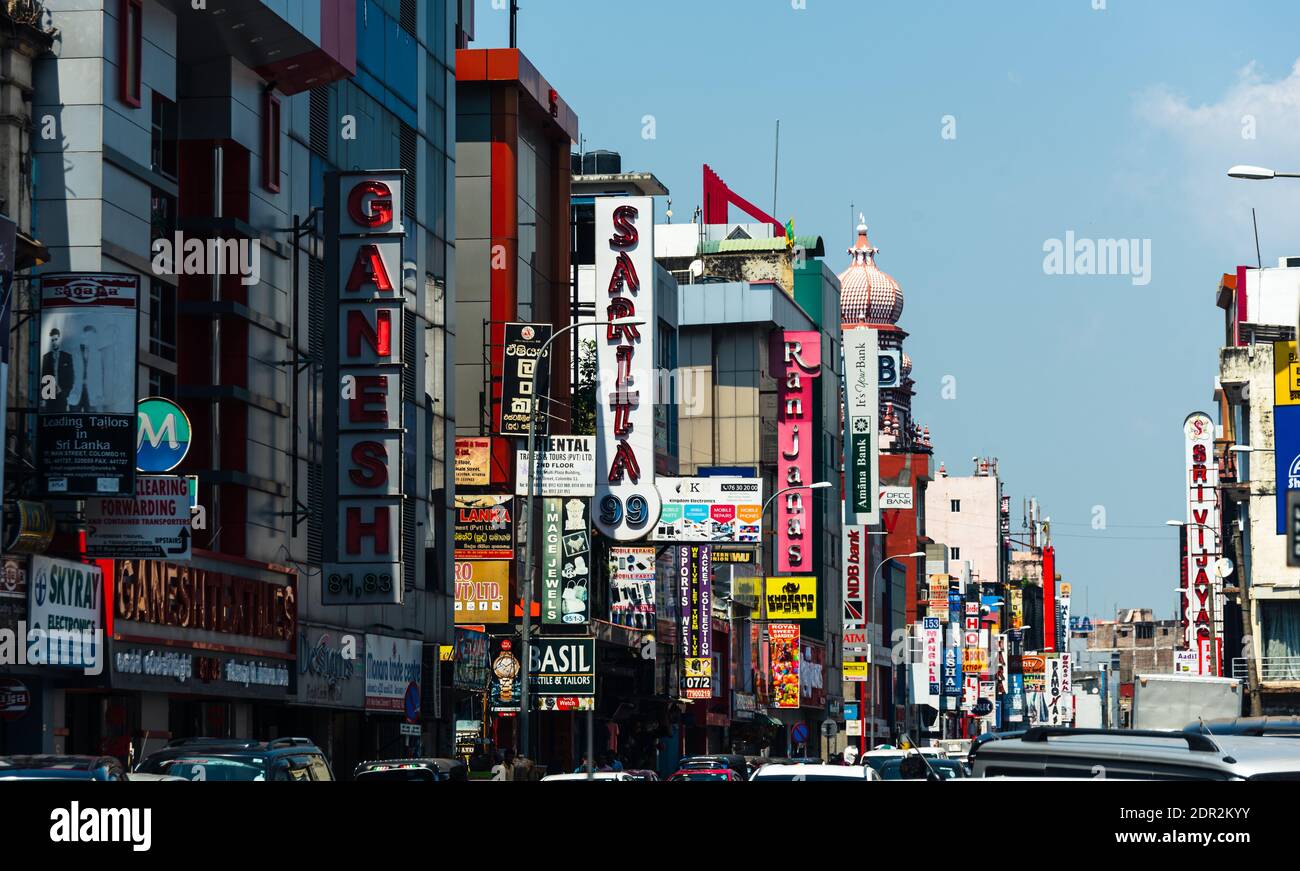 Neon signs at Pettah Market in Colombo in Sri Lanka Stock Photo Alamy